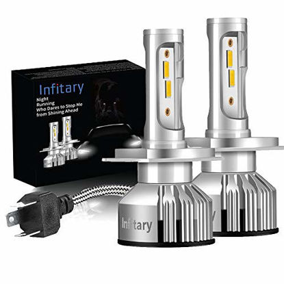 Picture of INFITARY H4/9003/HB2 LED Headlight Bulbs Hi/Lo Beam CSP 10000LM 6500K Conversion Kit Super Bright White High Low Dual Beam Plug&Play Car Motorcycle Replacement Headlamp