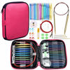 Picture of Looen 37pcs Aluminum Circular Knitting Needles Set with Ergonomic Handles,13 Size Interchangeable Crochet Needles with Storage Case for Small Project (Style 1)