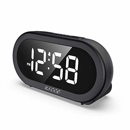 Picture of USCCE Small LED Digital Alarm Clock with Snooze, Easy to Set, Full Range Brightness Dimmer, Adjustable Alarm Volume with 5 Alarm Sounds, USB Charger, 12/24Hr, Compact Clock for Bedrooms, Bedside, Desk