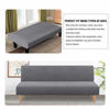 Picture of Armless Futon Cover Stretch Sofa Bed Slipcover Protector Elastic Feature Rich Textured High Spandex Small Checks Jacquard Fabric Sofa Shield Futon Cover, Machine Washable, Gray