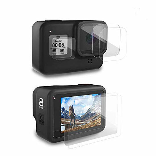 Picture of [6pcs] FINEST+ Screen Protector for GoPro Hero 8 Black Tempered Glass Screen Protector + Tempered Glass Lens Protector +Small Display Film for Go Pro Hero8 Action Camera