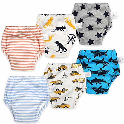 BIG ELEPHANT Unisex-Baby Toddler Potty 6 Pack Cotton Pee Training Pants  Underwear Dinosaurs World 6 Pack 3T