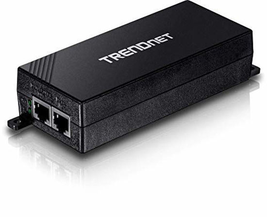 Picture of TRENDnet Gigabit Power Over Ethernet Plus Injector, TPE-115GI, Converts Non-Poe Gigabit to Poe+ or PoE Gigabit, Supplies PoE (15.4W) or PoE+ (30W) Power Network Distances Up to 100 M (328 ft.),Black