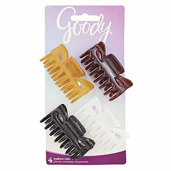 Picture of Goody Hair Classics Women's Medium Claw Hair Clip, Assorted Colors 4 ea, 4 Count (Pack of 1) (packaging may vary)