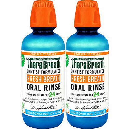Picture of TheraBreath Gluten-Free Fresh Breath Oral Rinse, Icy Mint, 16 Ounce Bottle (Pack of 2)