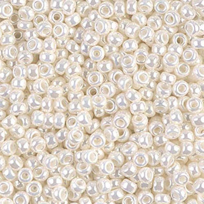 Picture of Miyuki Round Seed Beads Size 6/0 20g Ivory Pearl Ceylon