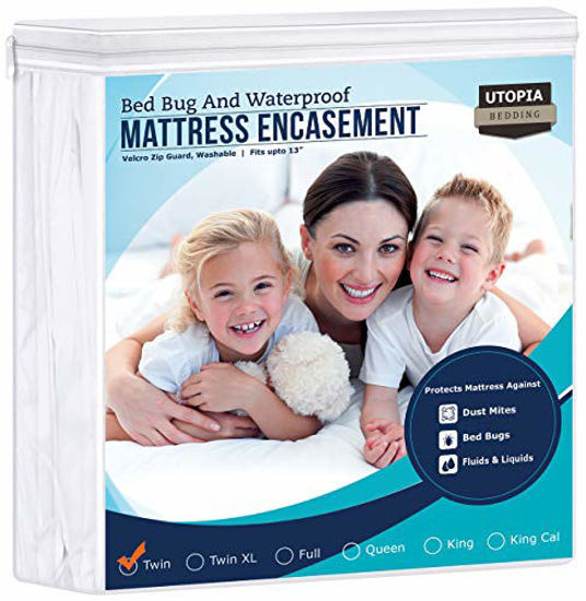 Picture of Utopia Bedding Zippered Mattress Encasement - Waterproof Mattress Protector (Twin)