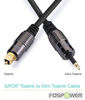 Picture of FosPower (3 Feet) 24K Gold Plated Toslink to Mini Toslink Digital Optical S/PDIF Audio Cable with Metal Connectors & Strain-Relief PVC Jacket