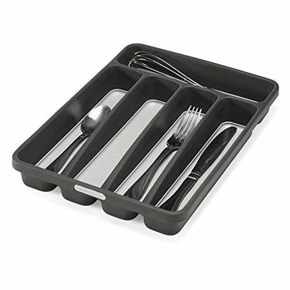 Picture of madesmart Classic Mini Silverware Tray - Granite | CLASSIC COLLECTION | 5-Compartments | Kitchen Organizer |Soft-grip Lining and Non-slip Rubber Feet | BPA-Free