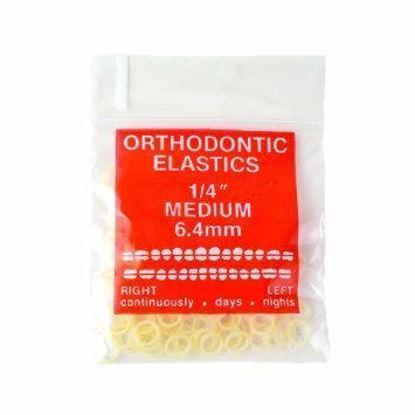 Picture of 100 Pack Orthodontic Elastics 1/4" (6.4mm), Rubber Bands Great for Dog Grooming Top Knots, Bows, Braids, Tooth Gaps, and Dreadlocks by Cayenas