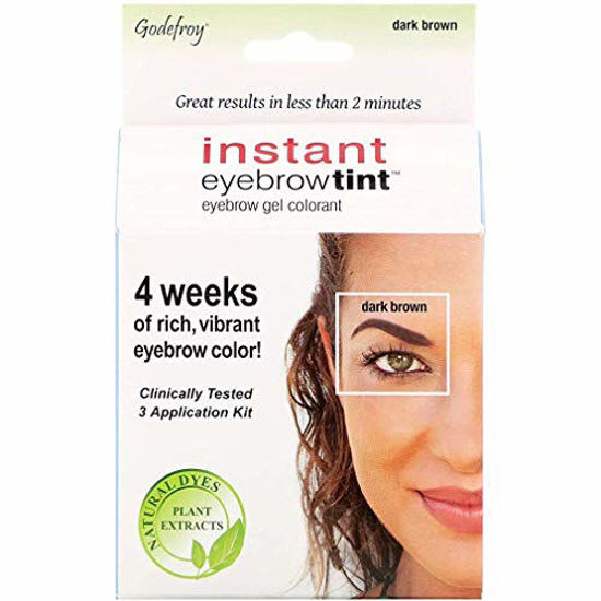 Picture of Godefroy Instant Eyebrow Tint Botanicals 3 Applications Included, Dark Brown