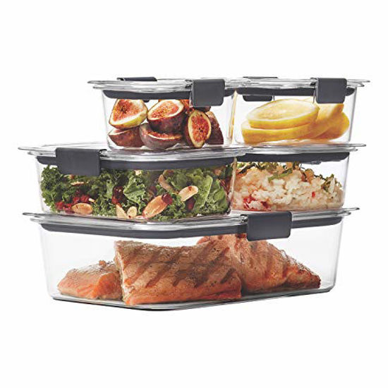 Picture of Rubbermaid Brilliance Leak-Proof Food Storage Containers with Airtight Lids, Set of 5 (10 Pieces Total) |BPA-Free & Stain Resistant