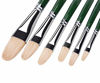 Picture of Oil Acrylic Watercolor Paint Brushes 100% Natural Chungking Hog Hair 6pc Filbert Paint brush Set