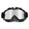 Picture of Dmeixs Motorcycle Goggles Dirt Bike Goggles Grip For Helmet Anti UV Windproof Dustproof Anti Fog Glasses for ATV Off Road Racing with Cool Look Headwear Silver Lens 2 in 1