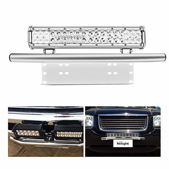 Picture of Nilight Led Light Bar Mounting Bracket Front License Plate Frame Bracket License Plate Mounting Bracket Holder For Off-Road Lights Led Work Lamps Lighting Bars, 2 Years Warranty