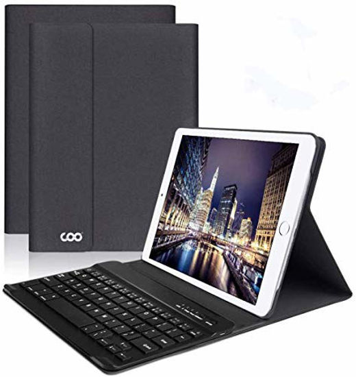 Picture of iPad Keyboard Case 9.7 for New iPad 2018 (6th Gen) - iPad Pro 2017 (5th Gen) - iPad Air 2/1 - COO Detachable Wireless Bluetooth Keyboard - Magnetic Auto Sleep/Wake (Black with Black Keyboard)