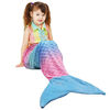 Picture of Catalonia Kids Mermaid Tail Blanket,Super Soft Plush Flannel Sleeping Snuggle Blanket for Girls,Rainbow Ombre,Fish Scale Pattern,Gift Idea