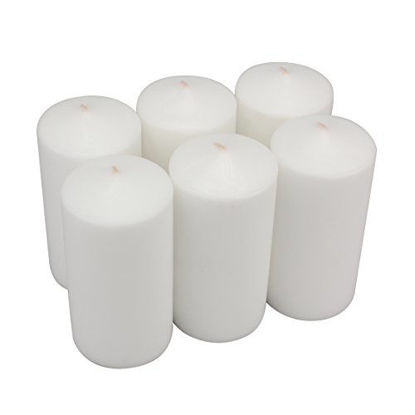 Picture of Stonebriar Tall 3x6 Inch Unscented Pillar Candles,White, 6 count