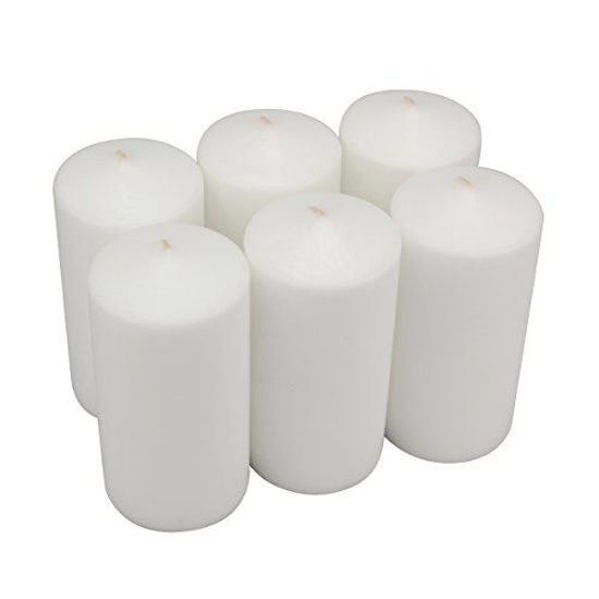 Picture of Stonebriar Tall 3x6 Inch Unscented Pillar Candles,White, 6 count