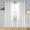 Picture of DWCN White Sheer Curtains Linen Look Semi Transparent Voile Grommet Curtains for Living Dining Room Drapes 52 x 84 Inch Long, Set of 2 Panels