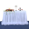 Picture of White Tulle Tutu Table Skirt for Baby Shower Wedding or Birthday Party,LED Table Skirt for Rectangle or Round Table(6 ft table skirt)