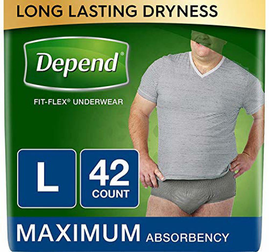 Depends for Men disposable underwear for light bladder leak protection FIT- FLEX Maximum absorbncy –