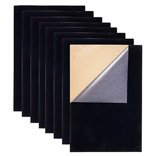 Picture of BENECREAT 20PCS Velvet (Black) Fabric Sticky Back Adhesive Back Sheets, A4 Sheet (8.3" x 11.8"), Self-Adhesive, Durable and Water Resistant, Multi-Purpose, Ideal for Art and Craft Making