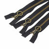 Picture of YaHoGa 10PCS 12 Inch (30cm) #5 Antique Brass Plated Metal Zippers Bulk Close End Metal Zippers for Sewing Purse Bags Crafts (#5 Anti-Brass)