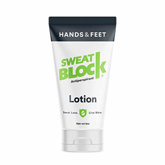 Picture of SweatBlock Antiperspirant Lotion for Hands & Feet, Proven to Reduce Excessive Sweating, Reduce Hand & Foot Sweat & Smelly Feet, Safe Effective, FDA Compliant Anti Sweat Lotion for Women & Men, 50mL