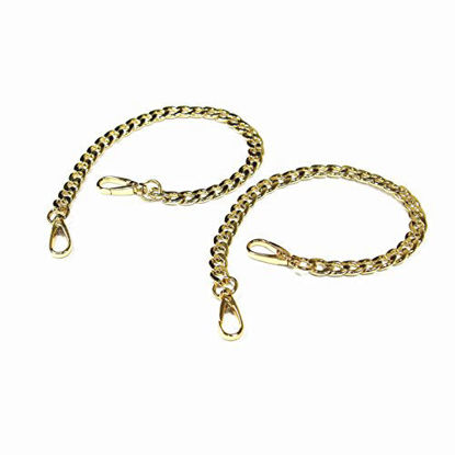 Model Worker DIY Iron Flat Chain Strap Handbag Chains Purse Chain Straps  Shoulder Cross Body Replacement Straps with Metal Buckles (47, Gold)