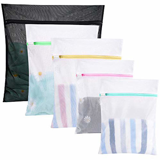 Picture of 5 Pcs Mesh Laundry Bags for Delicates with Zipper, Lingerie Bags for Laundry, Travel Storage Organize Bag, Clothing Washing Bags for Laundry,Blouse, Hosiery, Stocking, Underwear, Bra and Lingerie