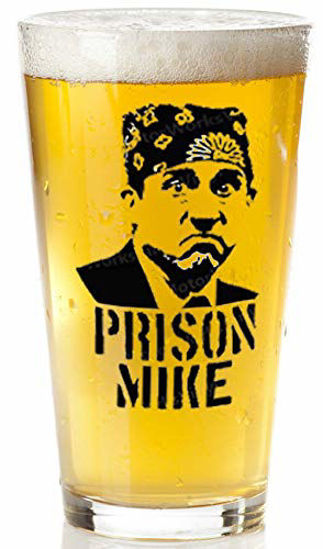 Picture of Prison Mike Beer Glass - The Office Merchandise | Funny Mug for Men and Women - Michael Scott Beer Glass