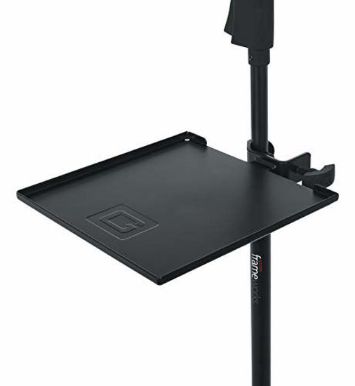 Picture of Gator Frameworks Microphone Stand Clamp-On Utility Shelf; 9" x 9" Surface Area with 10 pound Weight Capacity (GFW-SHELF0909)