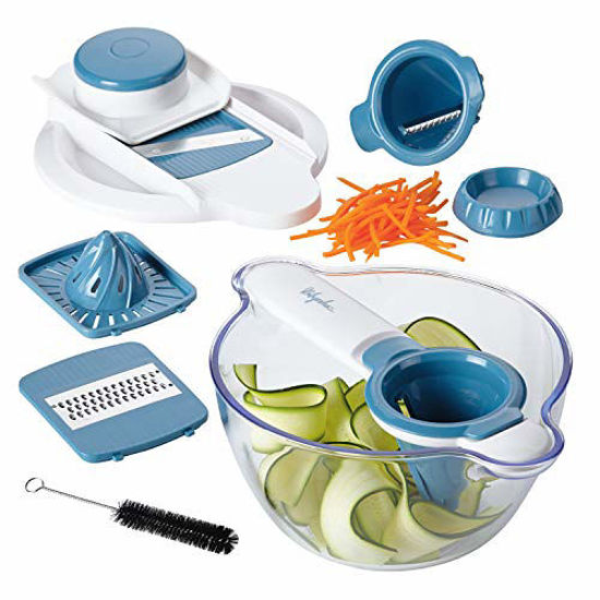 Picture of Ayesha Collection 5-in-1 Mandoline & Spiralizer Set, Twilight Teal -