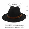 Picture of HUDANHUWEI Unisex Wide Brim Felt Fedora Hats Men Women Panama Trilby Hat with Band Black M (Head Circumference 22"-22.8")