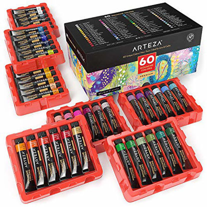 ARTEZA 8.3x11.7 Watercolor Book, Pack of 2 Watercolor Sketchbooks, 64  Pages per Pad, 110lb/230gsm, Linen Bound with Bookmark