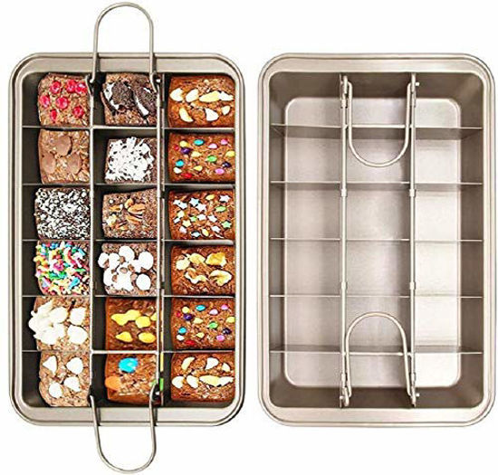 Non-Stick Brownie Pan with Dividers Baking Tray All Edges-Only