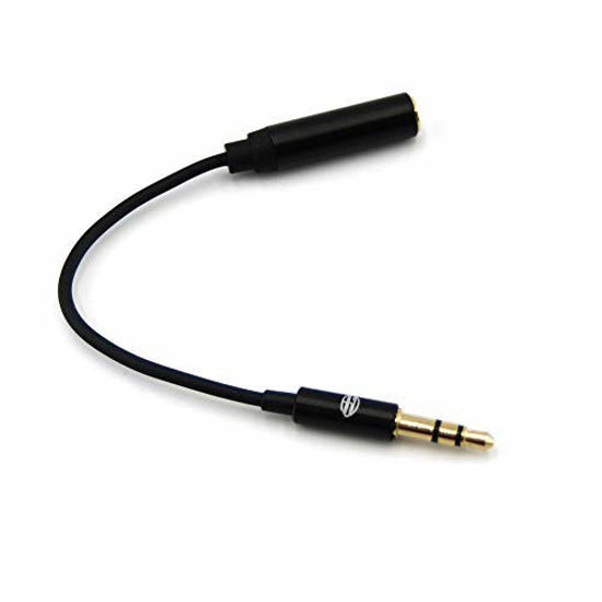 Picture of AGD TRRS to TRS Male to Female 4pin 3pin / 3 to 2 Rings Adapter for Small Mini Lavalier Lapel Omnidirectional Condenser Microphone Apple iPhone Android Cellphones Noice Noise Cancelling Mic (AGDC)