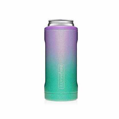 Picture of BrüMate Hopsulator Slim Double-Walled Stainless Steel Insulated Can Cooler for 12 Oz Slim Cans (Glitter Mermaid)