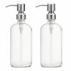 Picture of AmazerBath 2-Pack Soap Dispensers, 16 OZ Clear Glass Soap Bottles with Stainless Steel Pump Hand Soap Lotion Dispensers for Bathroom and Kitchen