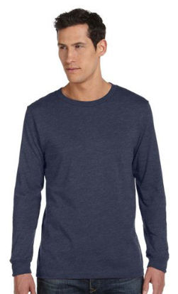 Picture of Bella 3501 Mens Jersey Long Sleeve Tee - Heather Navy44; Small