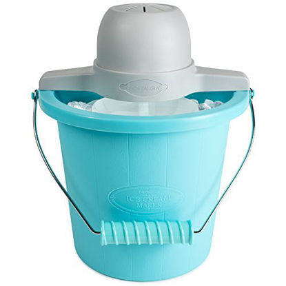 Picture of Nostalgia ICMP400BLUE 4-Quart Electric Ice Cream Maker with Easy Carry Handle