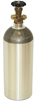 Picture of Zebra DNA Luxfer L6X Aluminum CO2 Tanks with CGA320 on/off Valve (5 LB, Brushed)