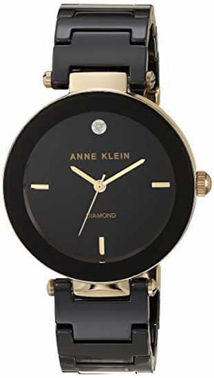 Picture of Anne Klein Women's AK/1018BKBK Black Ceramic Bracelet Watch with Diamond Accent