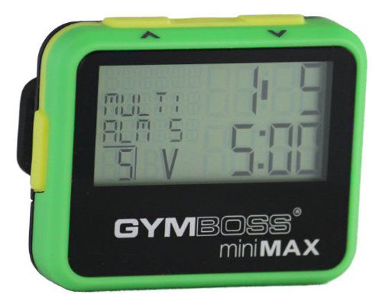 Picture of Gymboss miniMAX Interval Timer and Stopwatch - Green/Yellow SOFTCOAT