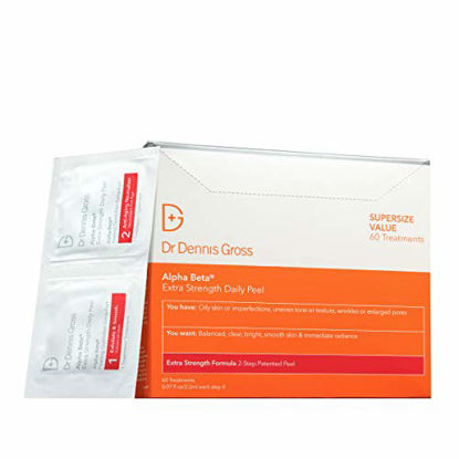 Picture of Dr. Dennis Gross Alpha Beta Extra Strength Daily Peel: for Oily Skin, Uneven Tone or Texture, Wrinkles or Enlarged Pores (60 Packettes)