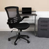 Picture of Flash Furniture Mid-Back Black Mesh Swivel Ergonomic Task Office Chair with Flip-Up Arms