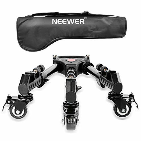 Picture of Neewer Photography Professional Heavy Duty Tripod Dolly with Rubber Wheels and Adjustable Leg Mounts for Canon Nikon Sony DSLR Cameras Camcorder Photo Video Lighting