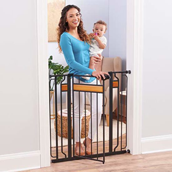 Picture of Regalo Home Accents Extra Tall and Wide Baby Gate, Bonus Kit, Includes Décor Hardwood, 4-Inch Extension Kit, 4-Inch Extension Kit, 4 Pack Pressure Mount Kit and 4 Pack Wall Cups and Mounting Kit