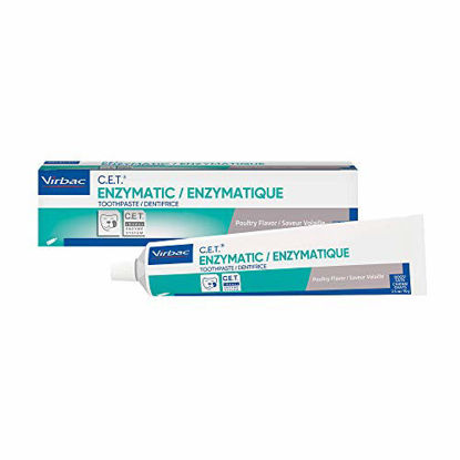 Picture of Virbac CET Enzymatic Toothpaste| Eliminates Bad Breath by Removing Plaque & Tartar Buildup | Best Pet Dental Care Toothpaste | Poultry Flavor, 2.5 oz tube